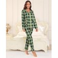 thumbnail image 4 of Aiyino Women's Soft Plaid Pajamas Long-Sleeve Button Front Shirt and Pant Pajama Set with Pockets, 4 of 6