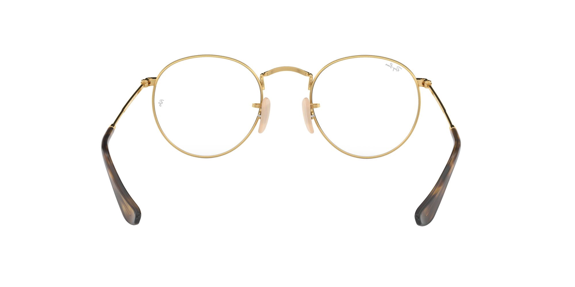 Ray-Ban Round Metal Prescription Eye Glasses with Metal Frames and Case, Arista Gold, Size 50