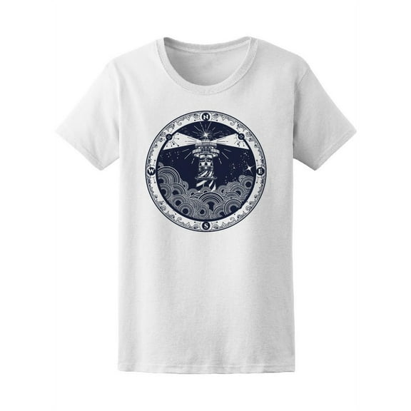 Lighthouse Rose Compass T-Shirt Women -Image by Shutterstock, Female Large