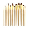 Royal & Langnickel - 12pc Zip N' Close Assorted Short Handle Artist Paint Brush Set - Brown Taklon 1