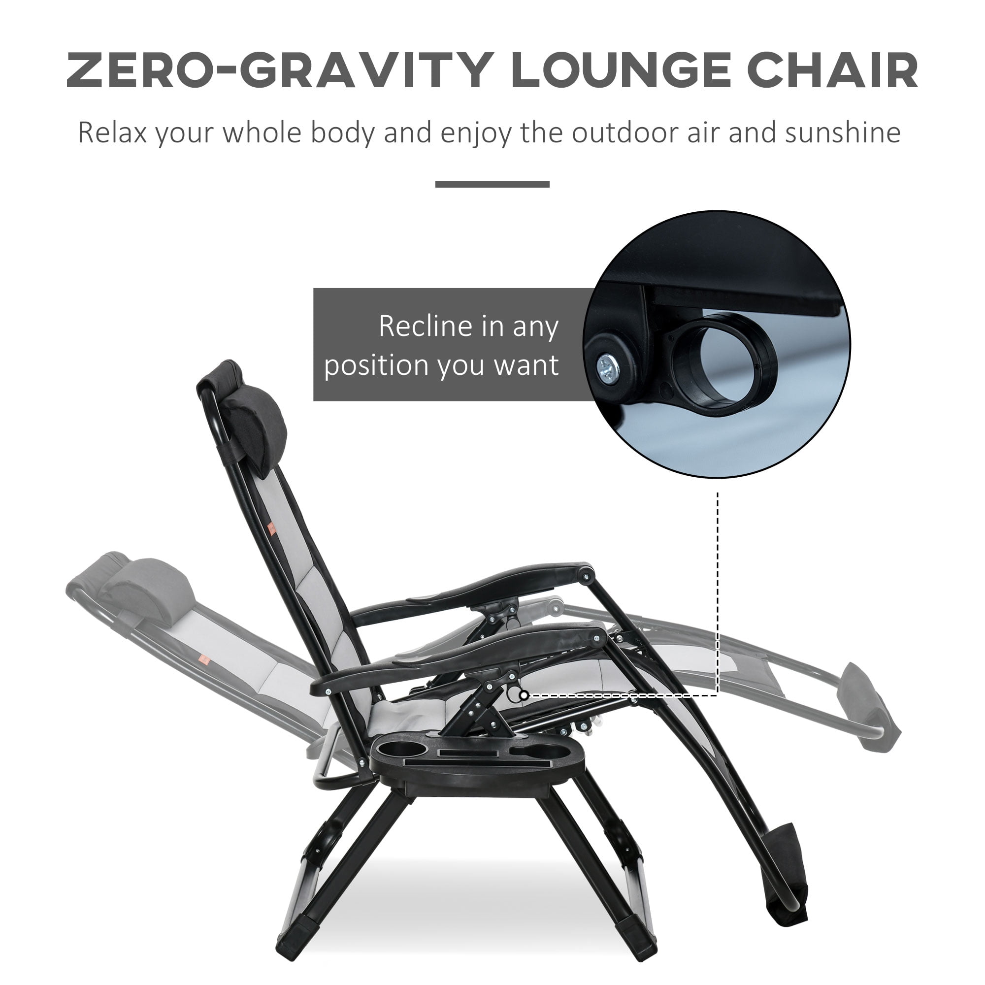 Buy Outsunny Zero Gravity Lounger Chair, Folding Reclining Patio Chair