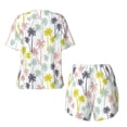 thumbnail image 5 of Qekee Hawaiian Coconut Tree Women's Pajama Set Short Sleeve Sleepwear Summer Home Wear with Pockets Soft Short Sleeve Shirt - Hawaiian Coconut Tree, 5 of 9
