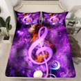 thumbnail image 2 of Homewish Musical Notes Twin Sheet Sets 3pcs for Female Men Adults,Abstract Gradient Twin Fitted Sheet Microfiber,Music Theme Breathable Flat Sheet,Ultra Soft Home Decor, 2 of 7