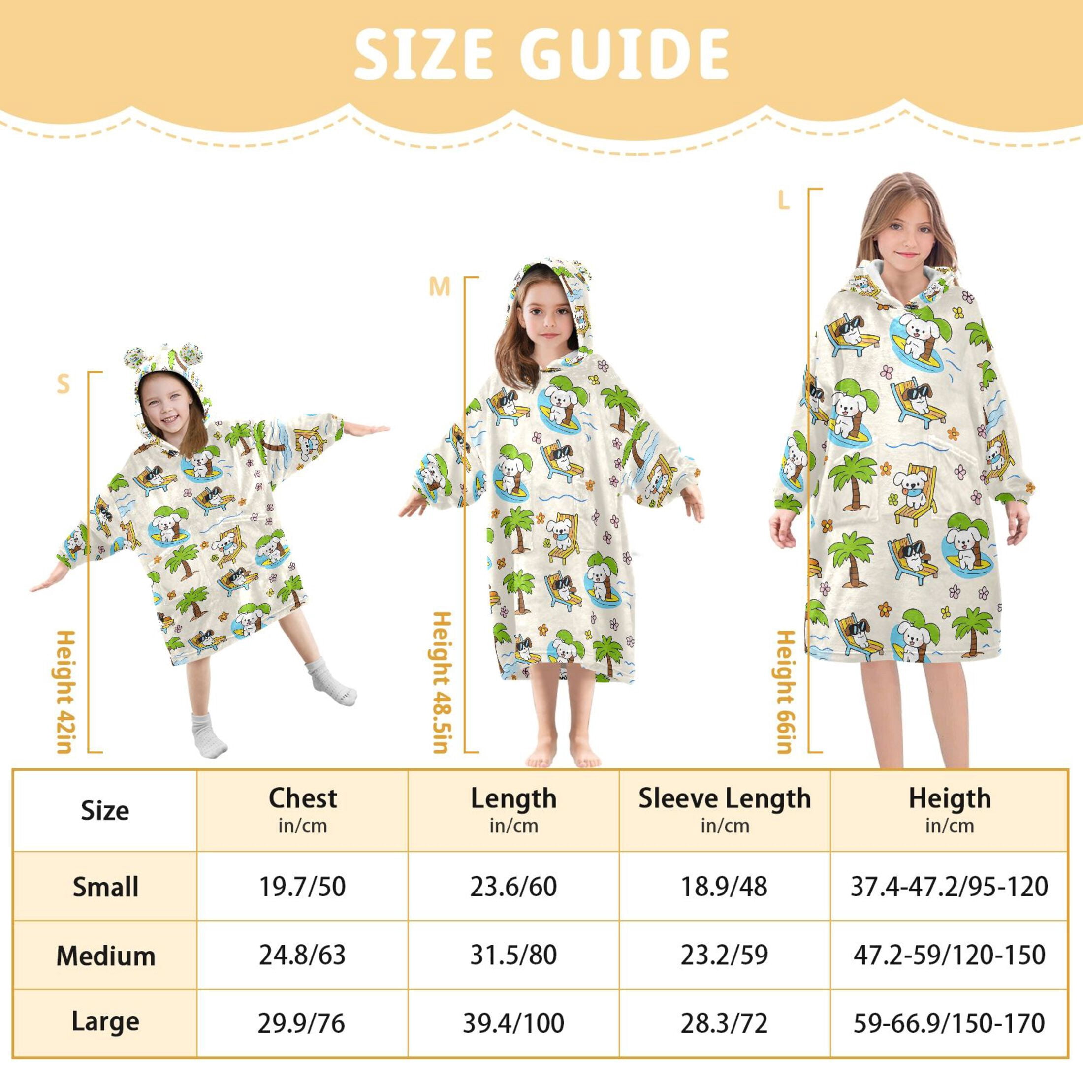 joogoo Blanket Hoodie for Puppy Dogs Palm Tree Oversize Sweatshirt 3-14 YR L
