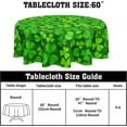 thumbnail image 2 of St Patrick''s Day Tablecloth Round 60 Inch Irish Shamrock Clover Green Table Cloth Circle Saint Patricks Day Table Cover Tabletop for Home Decor Dining Room Kitchen Party Picnic, 2 of 6