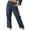 Dark Blue, variant on Fesfesfes Linen Pants for Women Casual Solid Color Elastic Waist Band Drawstring Pants Loose Comfortable Straight Leg Pants with Pockets