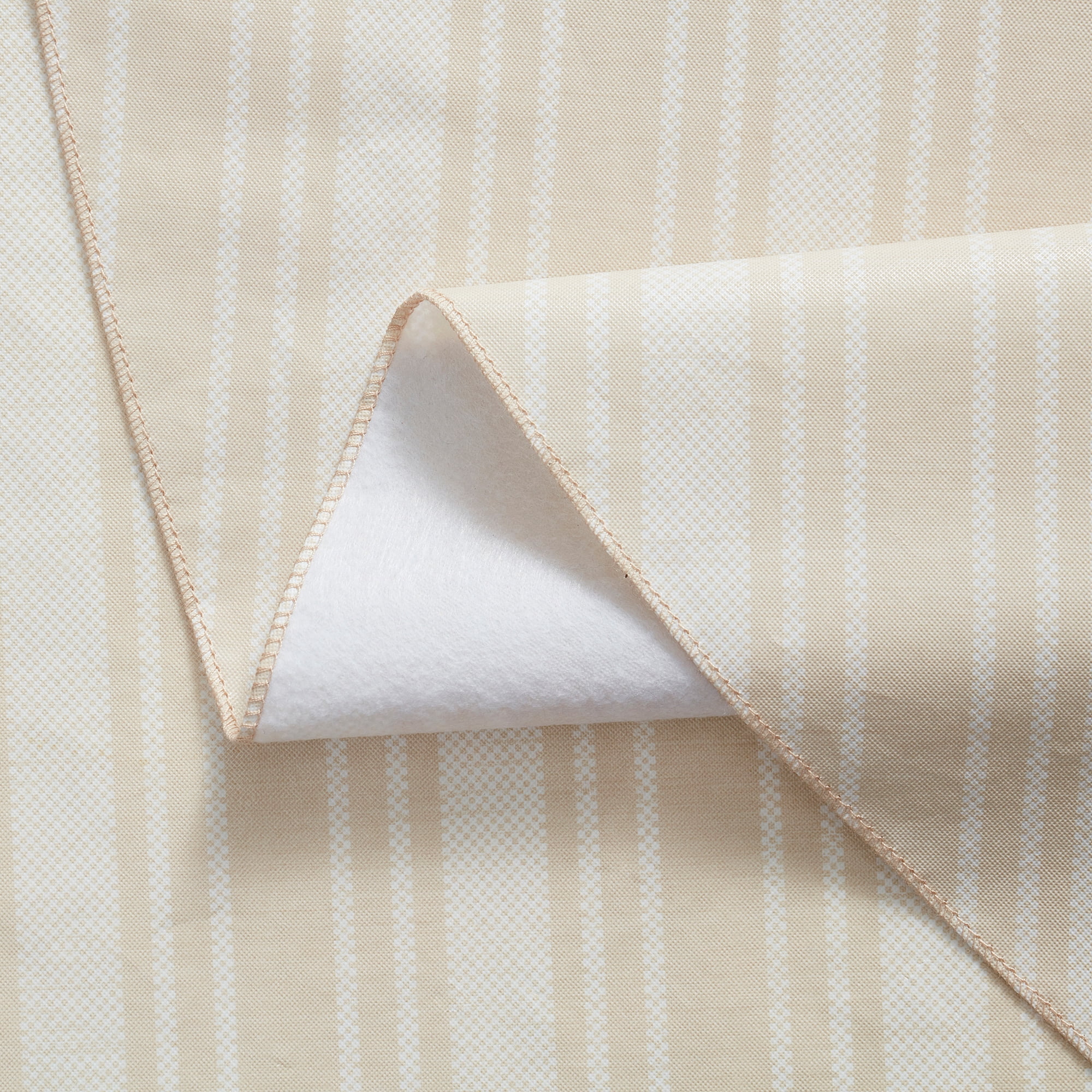 Mainstays PEVA Tablecloth 70" Round, Beige Tan Stripe