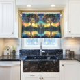 thumbnail image 5 of Yayeee Kitchen Curtains Tier Pair Light Filtering 27"x24" Rod Pocket Short Cafe Window Panel, Tree Pattern, 5 of 7