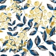 thumbnail image 3 of Blue Leaves and Gold Berries Wallpaper Peel-and-Stick - 25"W x 125"H, 3 of 3