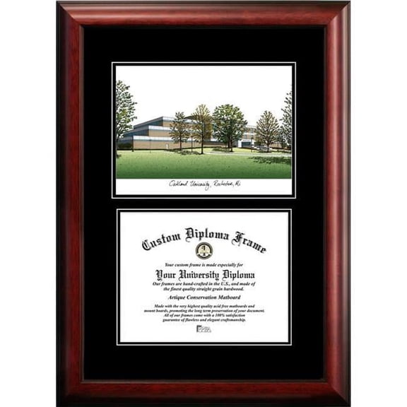 Campus Images MI984D-1185 8.5 x 11 in. Oakland University Diplomate Diploma Satin Mahogany Frame