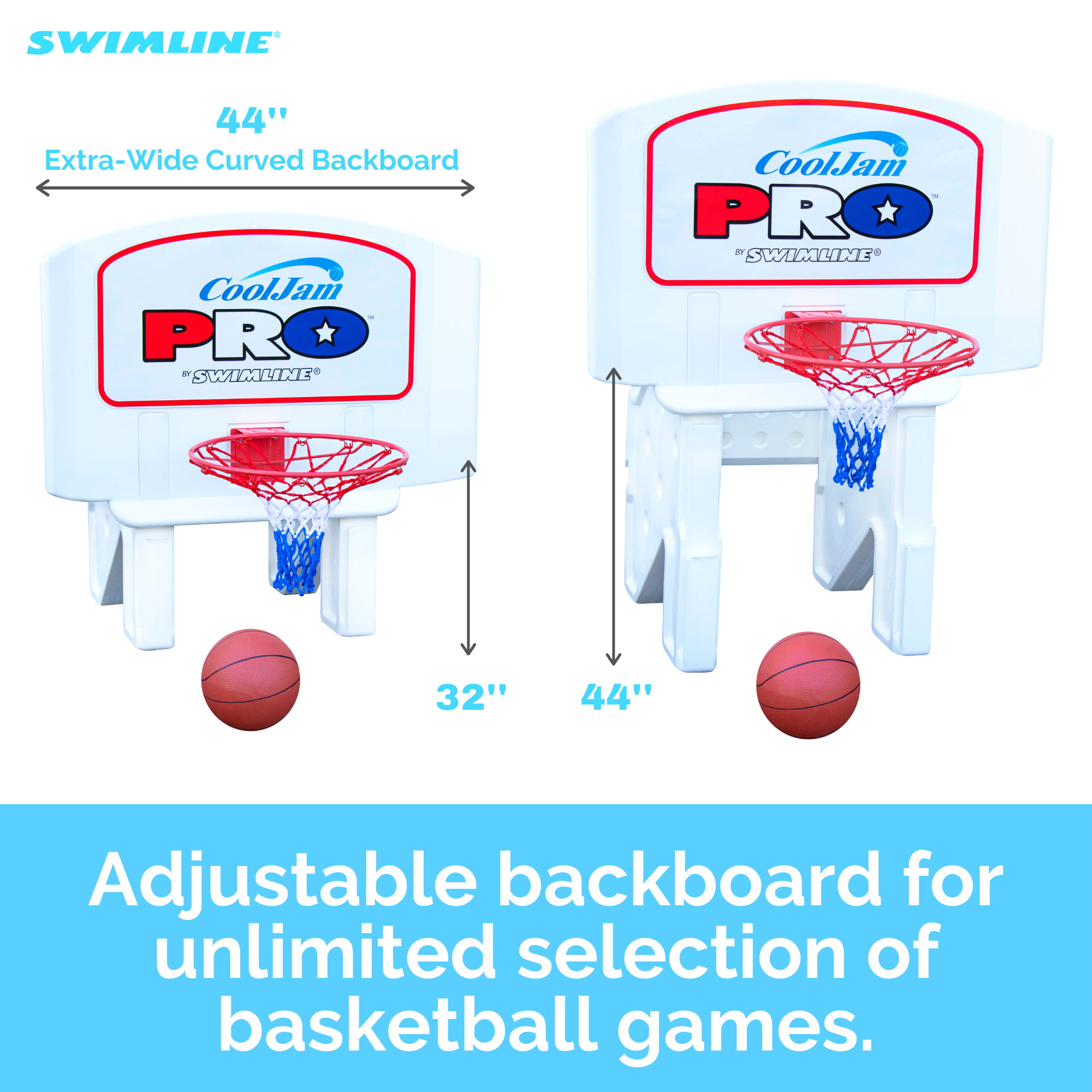 Swimline Cool Jam Pro Poolside Basketball Game w/ Adjustable Backboard - 2
