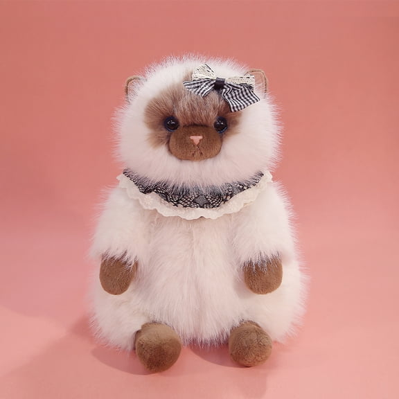 Sitting Siamese Cat Plush Toy 35Cm, D Stuffed Animal Soft Plushie For Collectors, Decor & Gifting