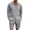 Gray., variant on HBGVBA Men 2 Piece Outfit Long Sleeve Button Collared Shirt and Waist Elastic Shorts Set