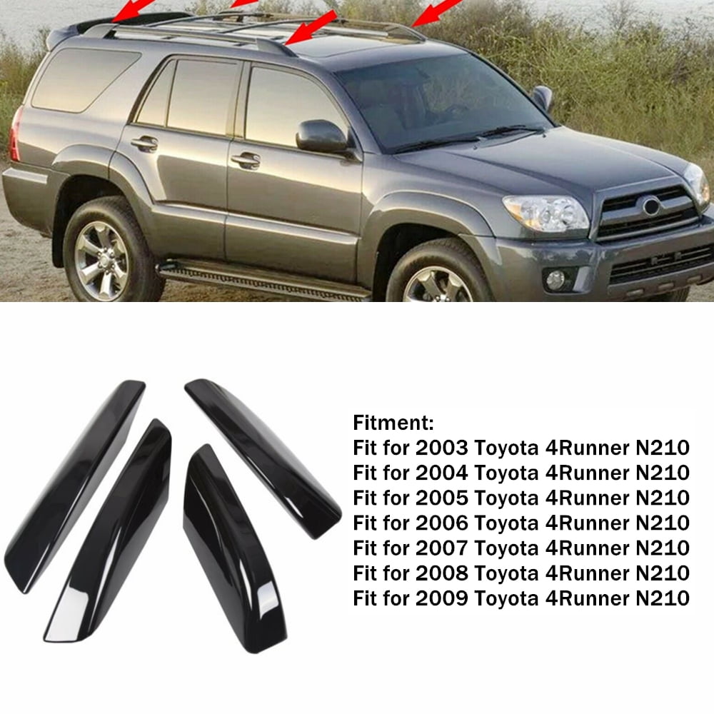 LABLT 4Pcs Roof Rack Rail Cover Fit for 2003-2009 Toyota 4Runner N210 Black