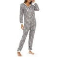 thumbnail image 4 of Seyurigaoka Women Cozy Pajamas Jumpsuit, Cartoon Long Sleeve Buttons O-Neck One-Piece Sleep Wear, 4 of 6