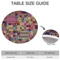 thumbnail image 6 of Boho Chic Round Tablecloth with Stretch Elastic Edge, Floral Pattern Cover for 38-42 Inch Tables, Decorative Dining Room Kitchen Decor, 6 of 7