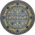 thumbnail image 1 of Unique Loom Medici Vintage Floral Border Rug 8' x 8' Round Gray/Yellow, 1 of 1