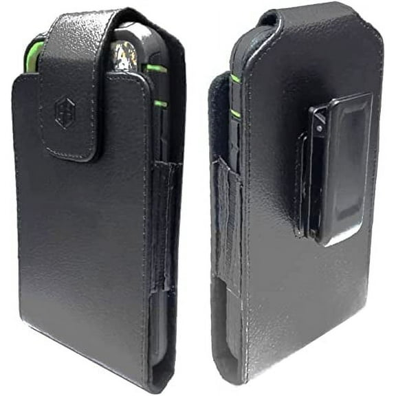 Premium Swivel Leather Cell Phone Carrier Holster for Men Android Pouch Carrying Clip for [iPhone 6 6S 7 8 11 12 Pro 13] iPhone 11 Moto Droid x Holster PRO S8 S9 S7 S20 fits Otterbox or Thick Case