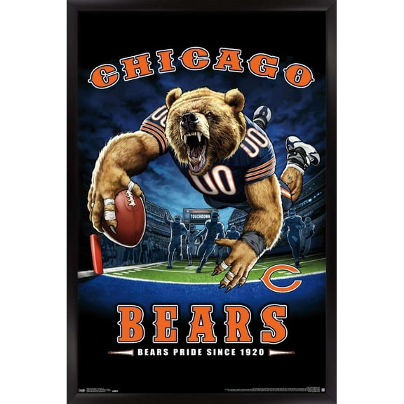 NFL Chicago Bears - End Zone 17 Wall Poster, 14.725" x 22.375", Framed