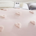 thumbnail image 4 of Pink Tufted Heart Dot Duvet Cover Boho Ultra Soft Jacquard Embroidery Shabby Chic Washed Microfiber Bedding Set,Twin Size, 4 of 5