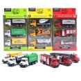 thumbnail image 1 of Shulemin 3 piezas 1/50 simulación de transporte de bomberos camión ingeniero coche modelo de tracción trasera camión de transporte de juguete para niños, 1 of 7