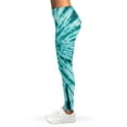 thumbnail image 3 of Turquoise Tie Dye Print Leggings, Hippie Sexy Yoga Leggings For Women., 3 of 5