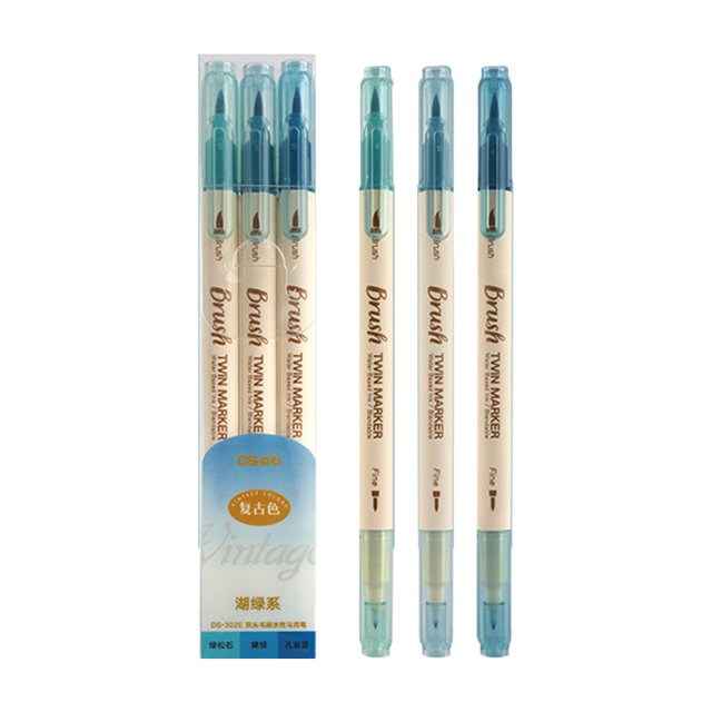 3 uds pincel de pintura cabeza suave conjuntos de resaltador de dos cabezas suministros escolares de oficina JShteea El nuevo