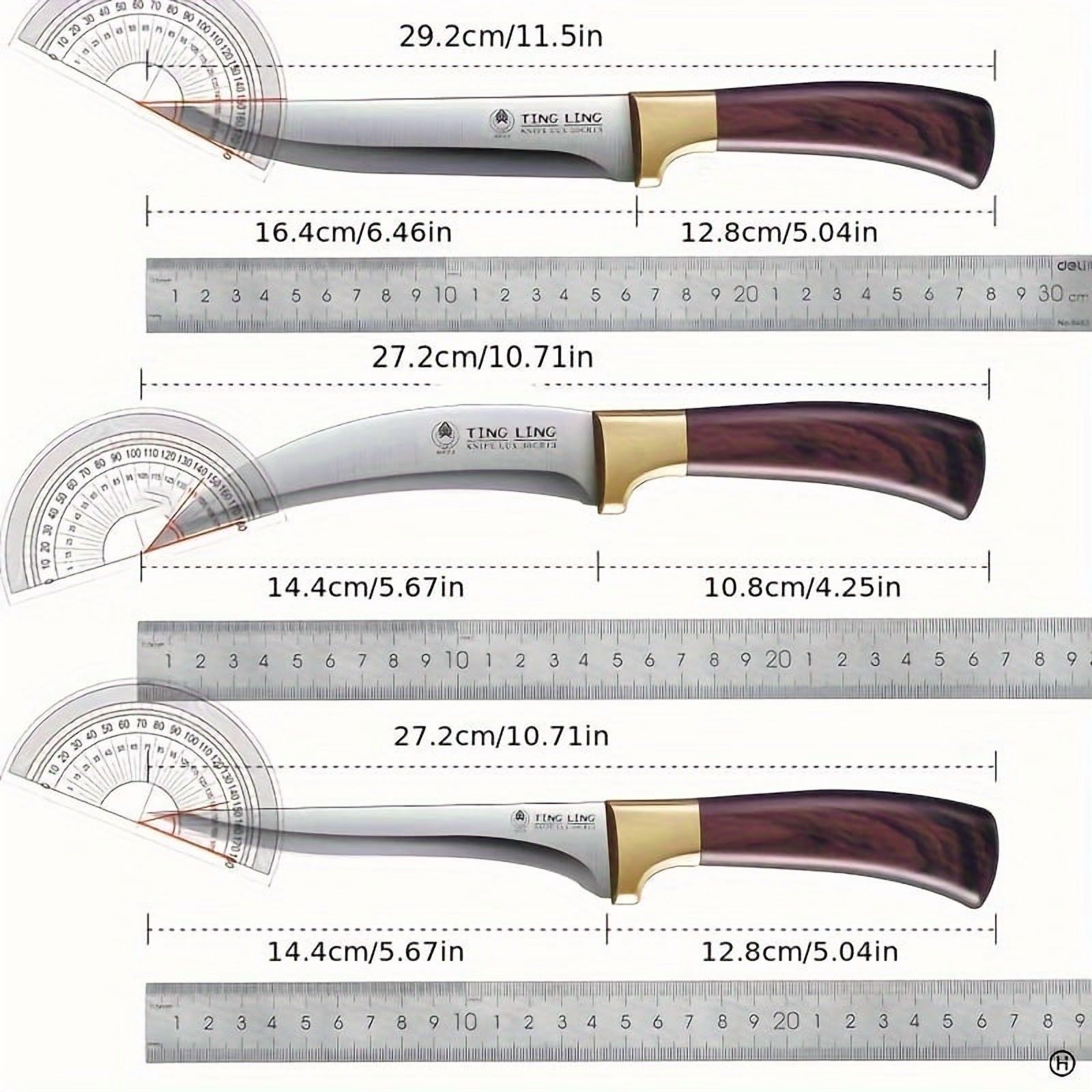 Plys Boning Knife Set 3-Piece Stainless Steel Rust Resistant Very Sharp for Meat Cutting