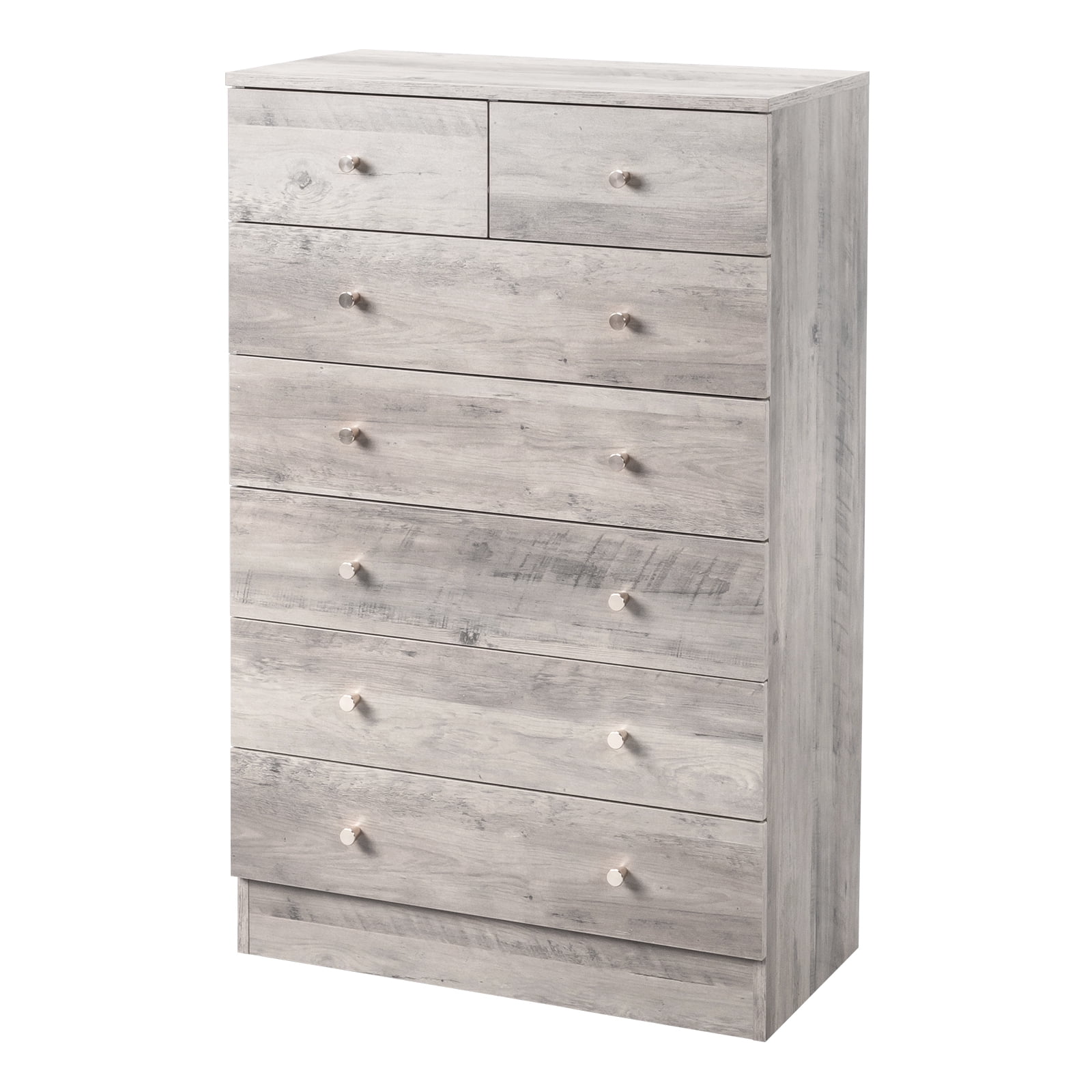 Modern Simple 7-Drawer Dresser Particle Board For Family Room Bedroom & Living Room Space-Saving Storage & Decor​ Gray