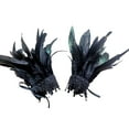 thumbnail image 4 of Muñequeras de plumas, accesorio de disfraz para mujer, de plumas, s de muñeca de Halloween con cinta para fiesta de cosplay Negro Hugo Puños de muñeca, 4 of 7