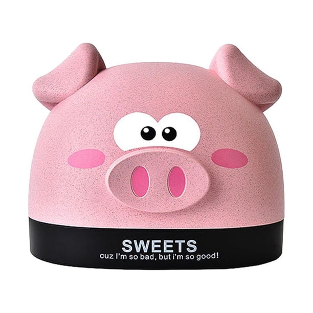 Moyic Caja de pañuelos de papel Gewe Yeeli de cerdo de dibujos animados, caja de pañuelos con forma de Animal de escritorio, soporte de Almacenamiento y organización del hogar rosado