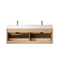 thumbnail image 3 of Pemberly Row 60" Double Sink Wall-Mount Floating Wood Bathroom Vanity No Mirror, 3 of 10