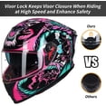 thumbnail image 3 of ILM Motorcycle Helmet Full Face with Pinlock Compatible Clear&Tinted Visors and Fins Street Bike Motocross Casco DOT(Legend Pink, X-Large), 3 of 7
