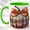 Green, variant on Bow Pumpkin Coffee Mug, Mosaic Autumn Mug, Ceramic 11 oz
