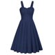 thumbnail image 1 of Vestido Belle Poque vintage sin mangas en forma de A Swing, azul marino, 1 of 7