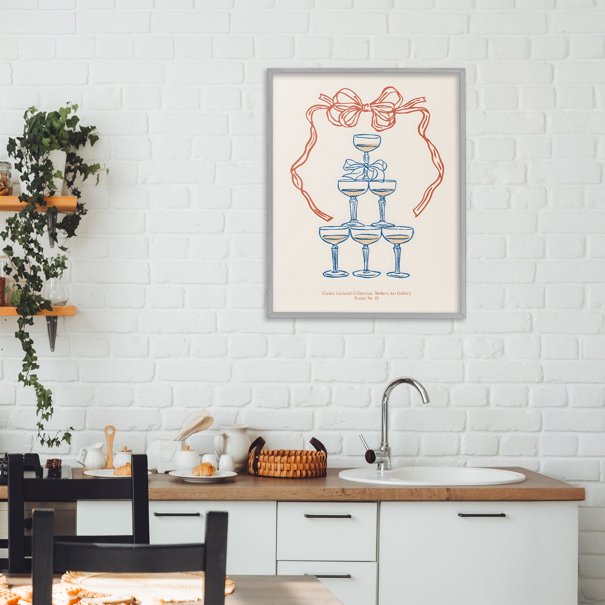 Stupell Industries Classic Cocktail Tower Gray Framed Giclee Art, design by The Prints Vibe