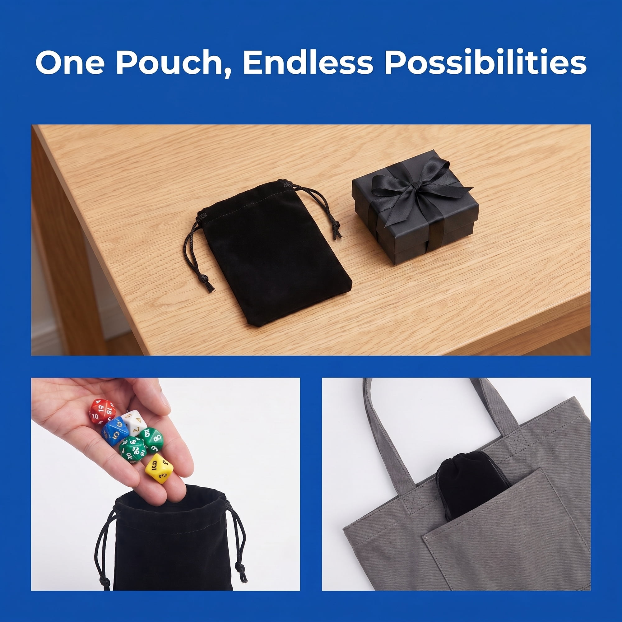 Unique Bargains Mini Gift Bags with Drawstring and Handles for Gifts Black 3.5" x 4.7"