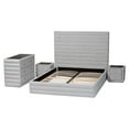 thumbnail image 2 of Baxton Studio Cadmus Gray Channel-Tufted Fabric King Size 4-Piece Bedroom Set, 2 of 6