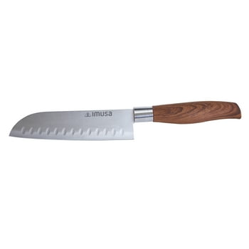 Imusa 6 inch Stainless Steel Santoku Chef Kitchen  with Woodlook Handle