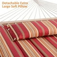 thumbnail image 6 of SUNCREAT Outdoor Hammock with 12ft Steel Stand, 146” (L) x 55.1” (W) x 44.1” (H), Red Stripes, 6 of 6