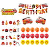 12 inch Fire Truck Theme Birthday and Cake Topper, Banners for set 1