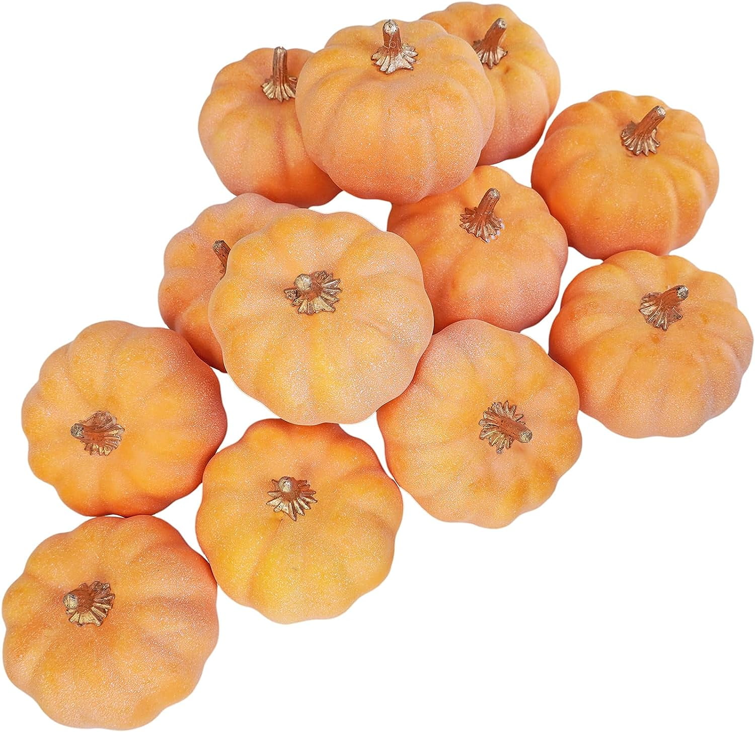 12 Pcs Small Artificial Pumpkins Pink Faux Pumpkins Decorative Pumpkins