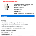 thumbnail image 2 of Front Blower Motor - Compatible with 2005 - 2010 Honda Odyssey 2006 2007 2008 2009, 2 of 2