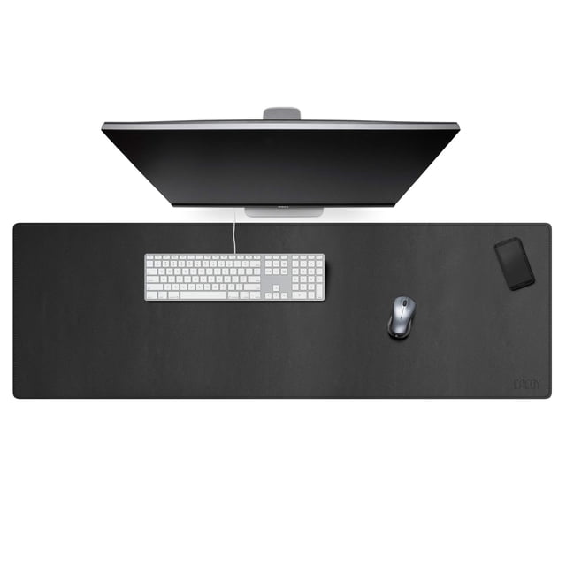 Almohadilla de escritorio Cacoy, tamaño grande, piel, 120 x 40 cm, impermeable, color negro