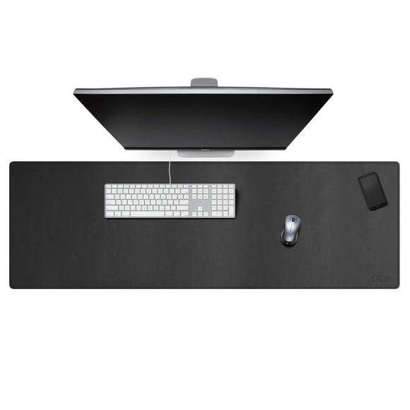 Almohadilla de escritorio Cacoy, tamaño grande, piel, 120 x 40 cm, impermeable, color negro