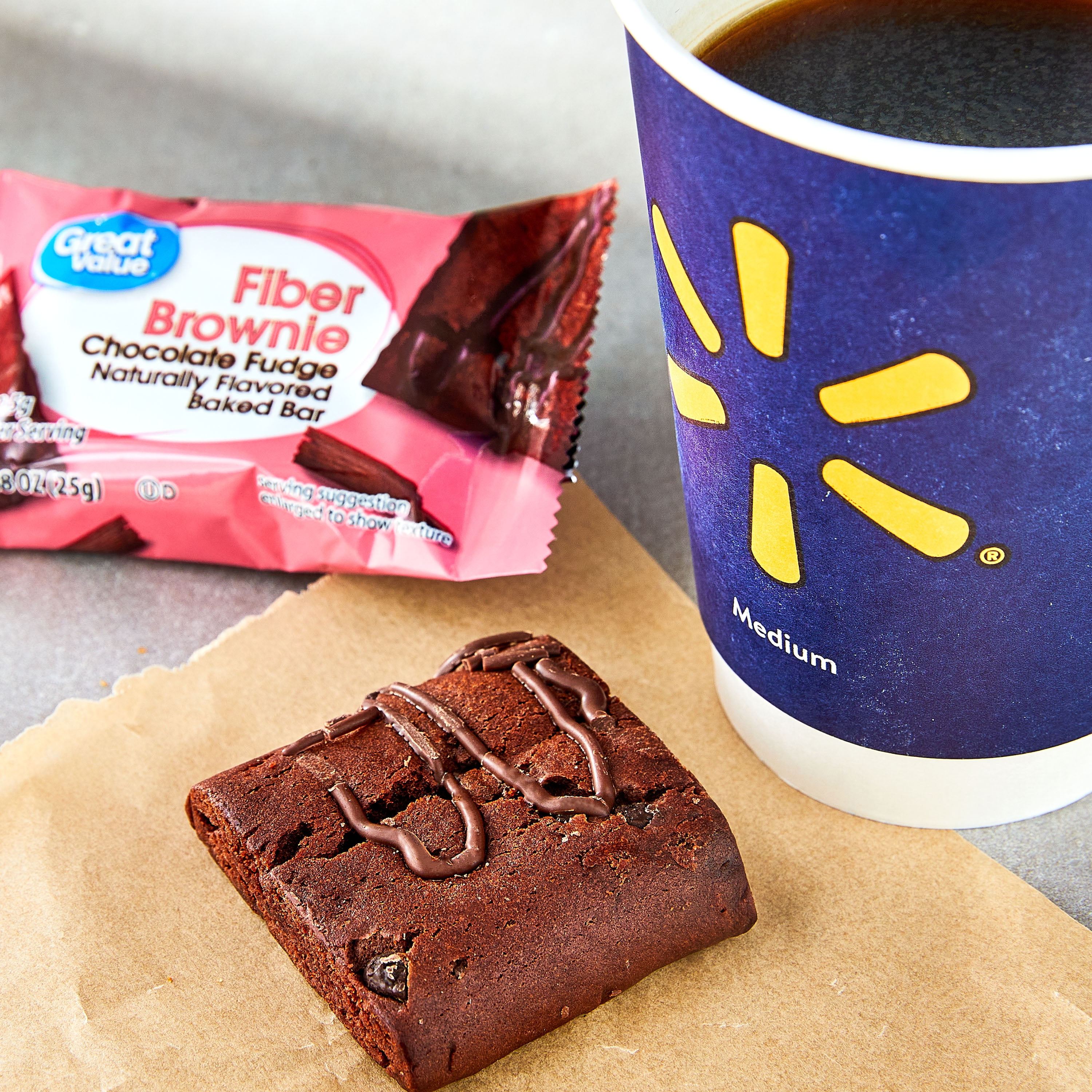 Great Value Chocolate Fudge Fiber Brownie Baked Bars, Value