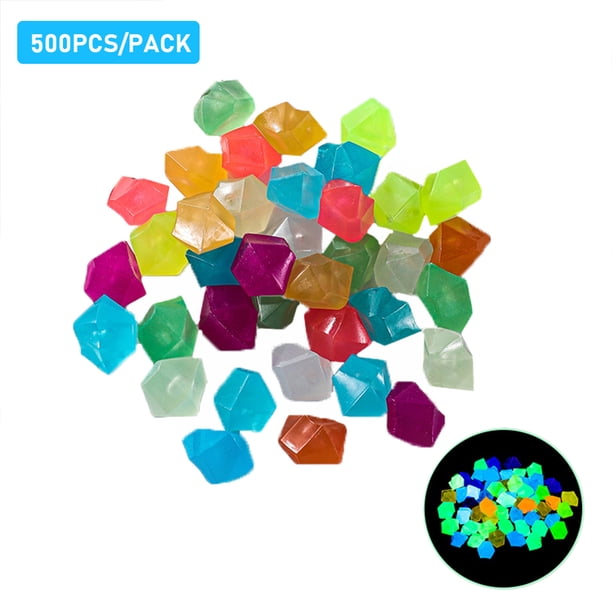 100pcs Glow in the Dark Stones Glow Stones Decoración de piedra fluorescente en forma de diamante p Tomshoo Piedra luminosa