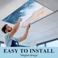 thumbnail image 5 of 4 Pack Blue Ocean Fluorescent Light Covers for Ceiling Lights Wave Beach Abstract Seaside Scenery Nature Magnetic Ceiling Light Covers Overhead Light Filters for Office Classroom Home, 5 of 9