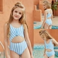 thumbnail image 1 of Traje de baño de dos piezas Herrnalise para bebé niño, mono de manga corta con estampado de rayas para niña, 1 of 8