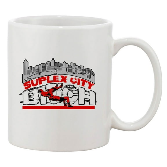Suplex City Wrestler Wrestling Fight Parody Funny DT White Coffee Mug